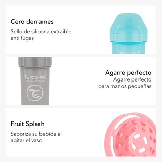 Foto 4 | Vaso Kid Cup Twistshake 12 oz color Gris