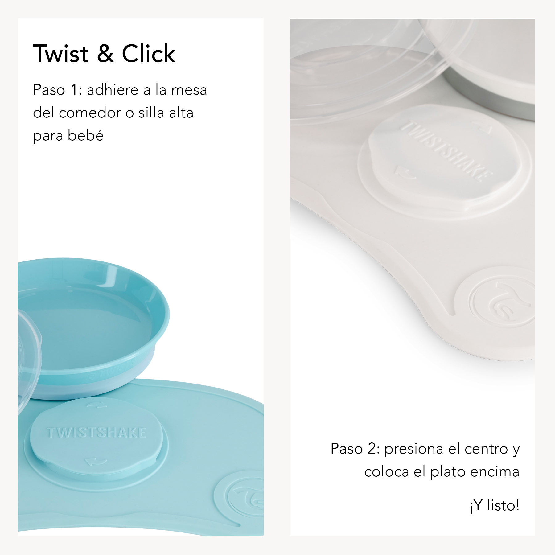 Foto 7 pulgar | Click-mat Mini + Plato color Rosa Twistshake