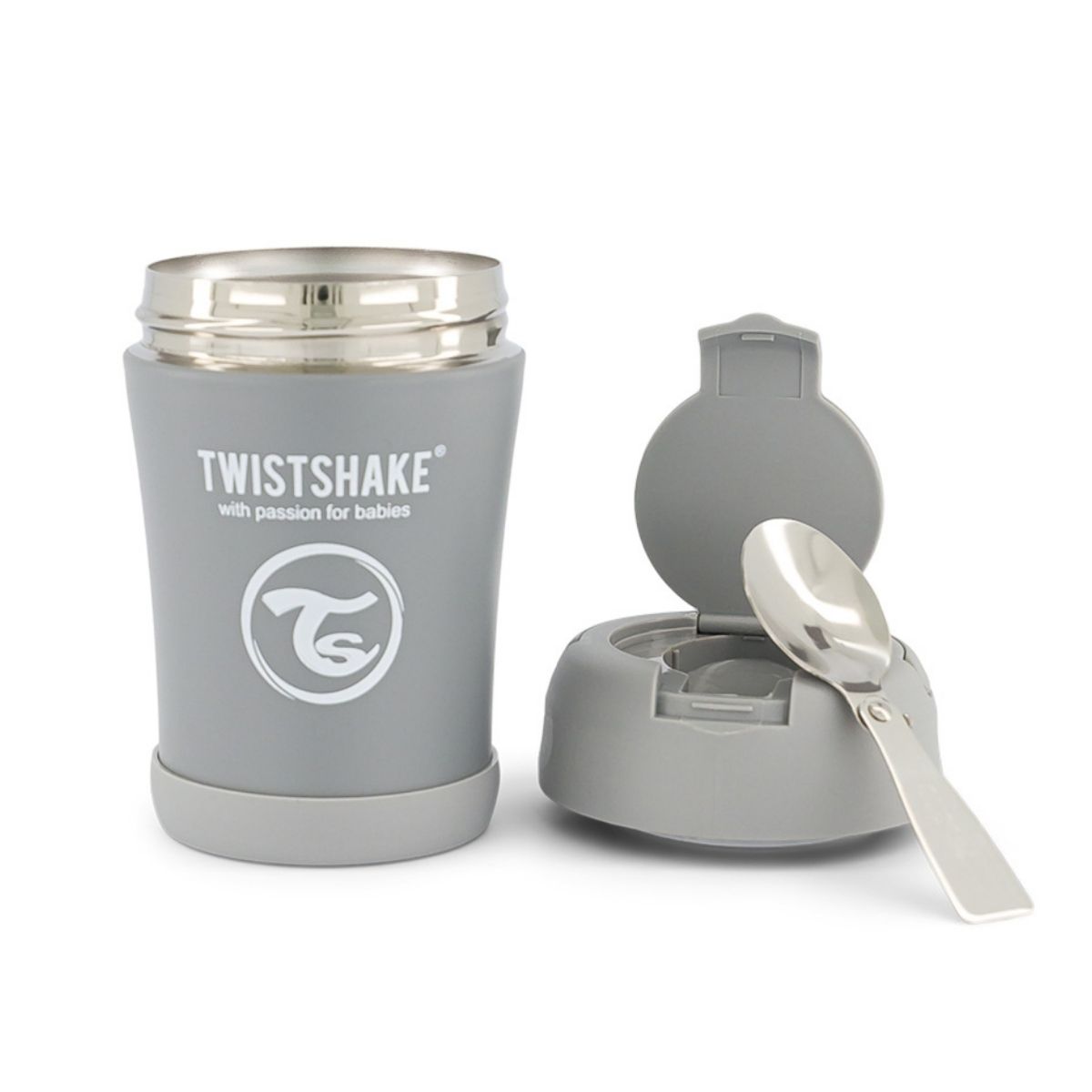 Foto 2 pulgar | Contenedor Térmico Twistshake 350 ml color Gris