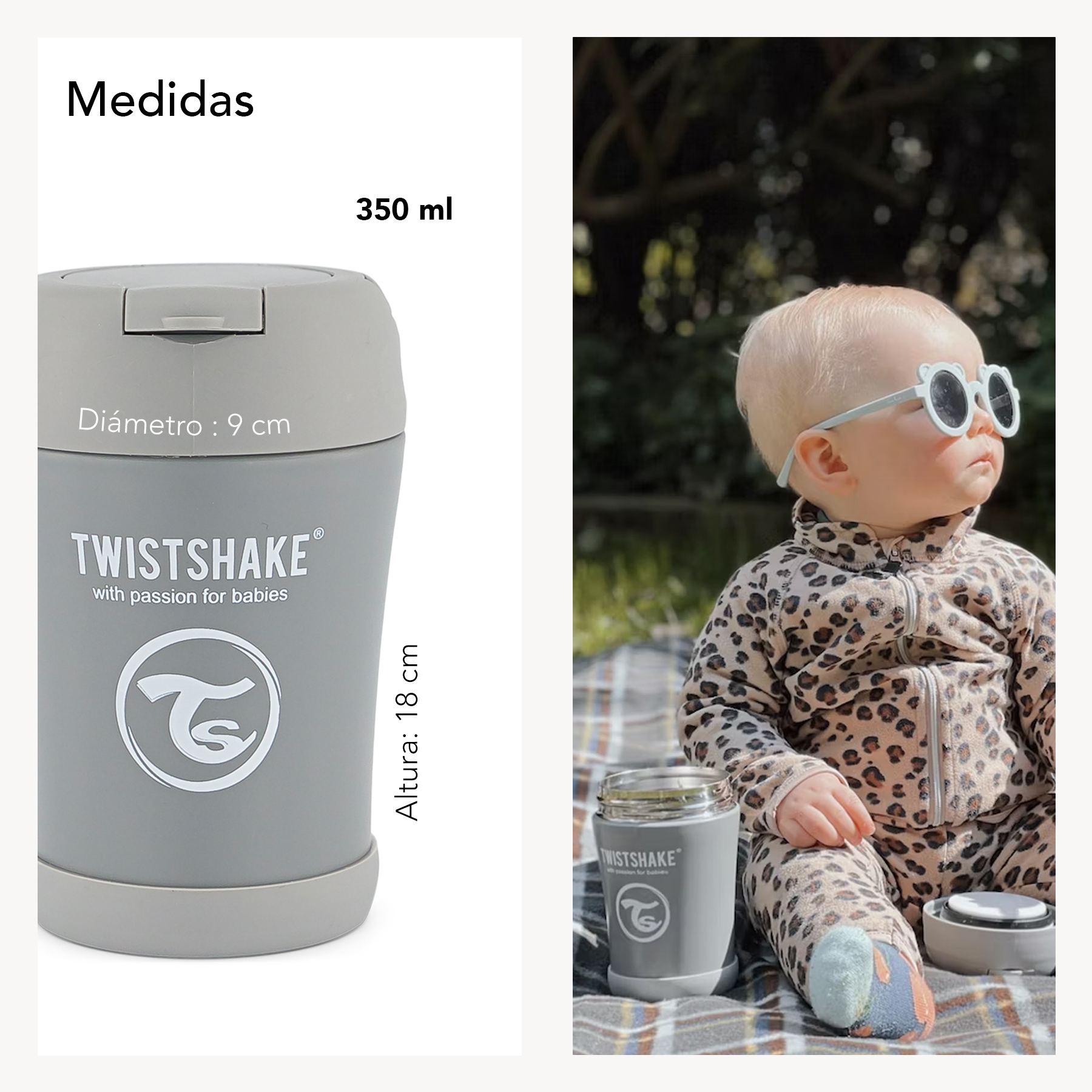 Foto 6 | Contenedor Térmico Twistshake 350 ml color Gris