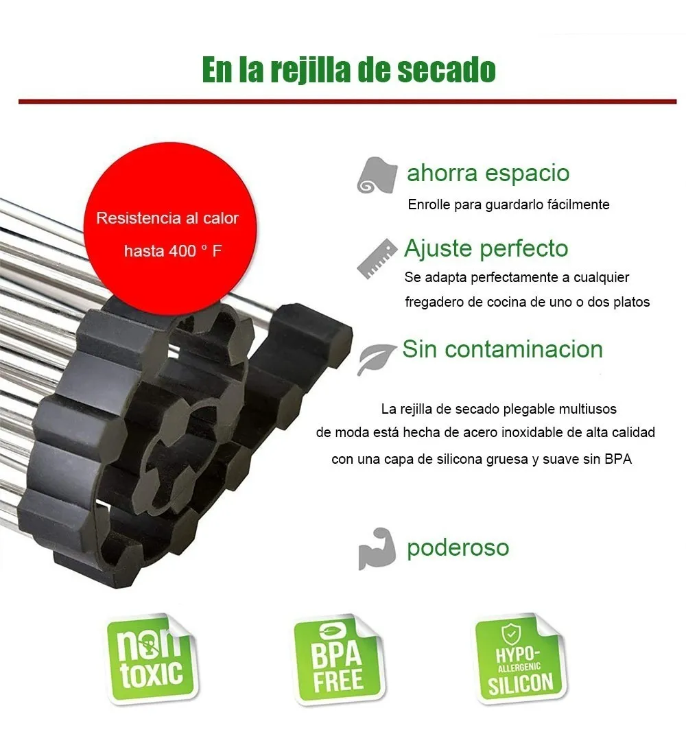 Foto 4 pulgar | Doblez Estante Escurridor para Trastes Cocina de 45x33 cm