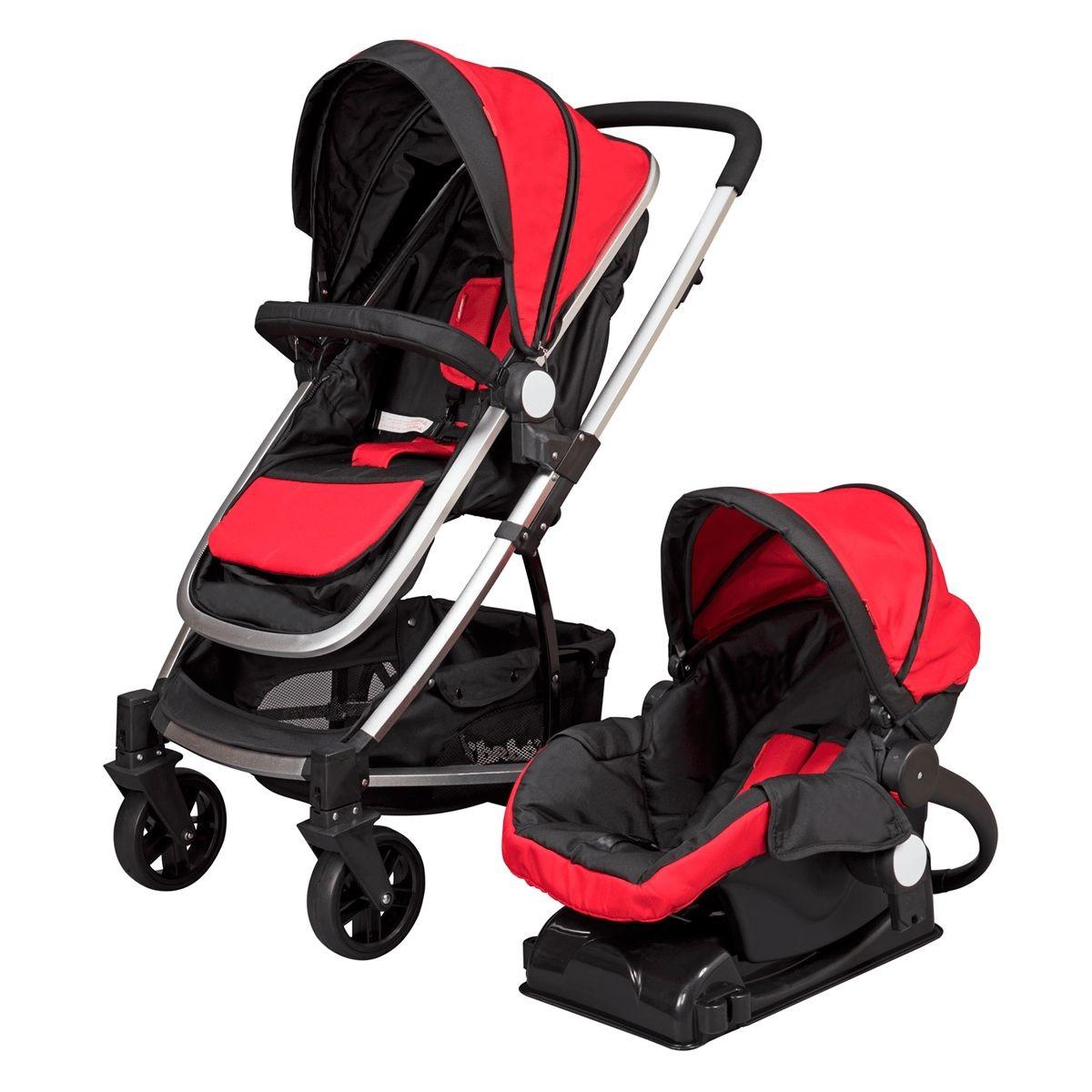 Carriolas con Portabebé D bebé color Rojo Travel System Crown Reversible