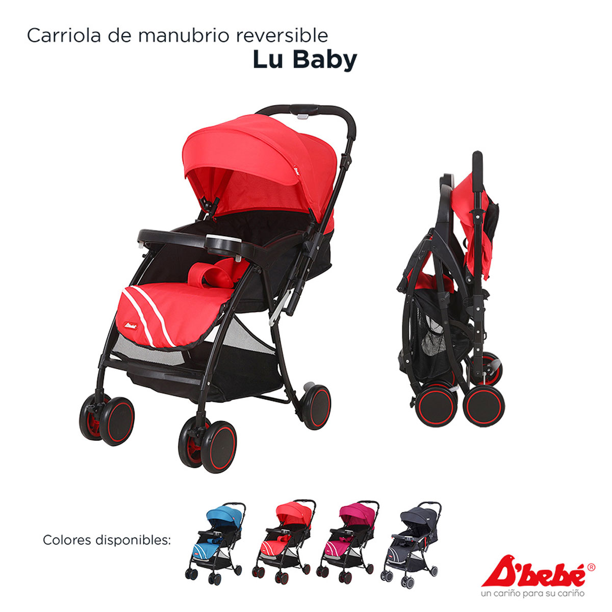 Foto 3 pulgar | Carriola D Bebe Lu Baby Reversible Camita