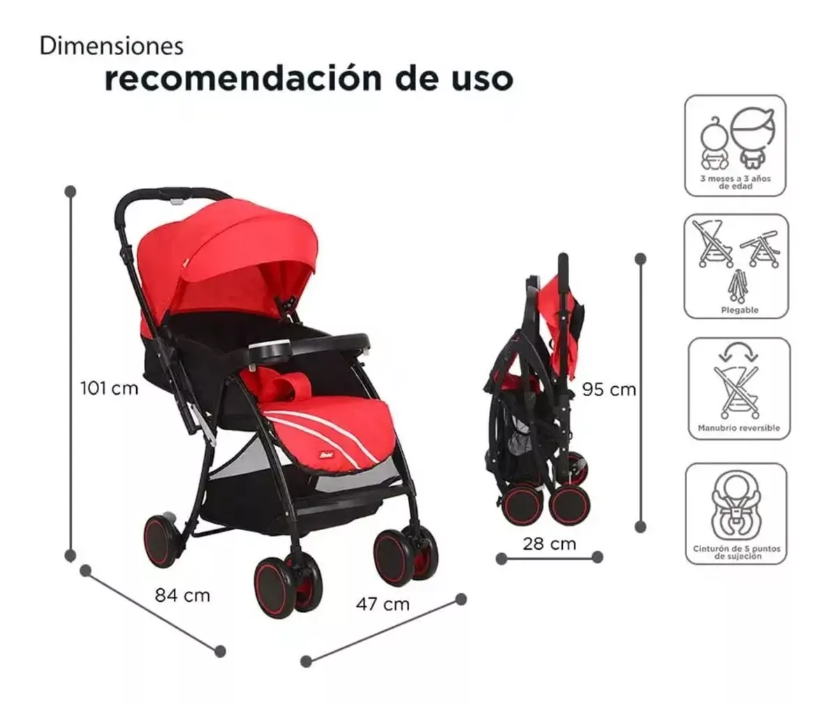 Foto 5 | Carriola D Bebe Lu Baby Reversible Camita