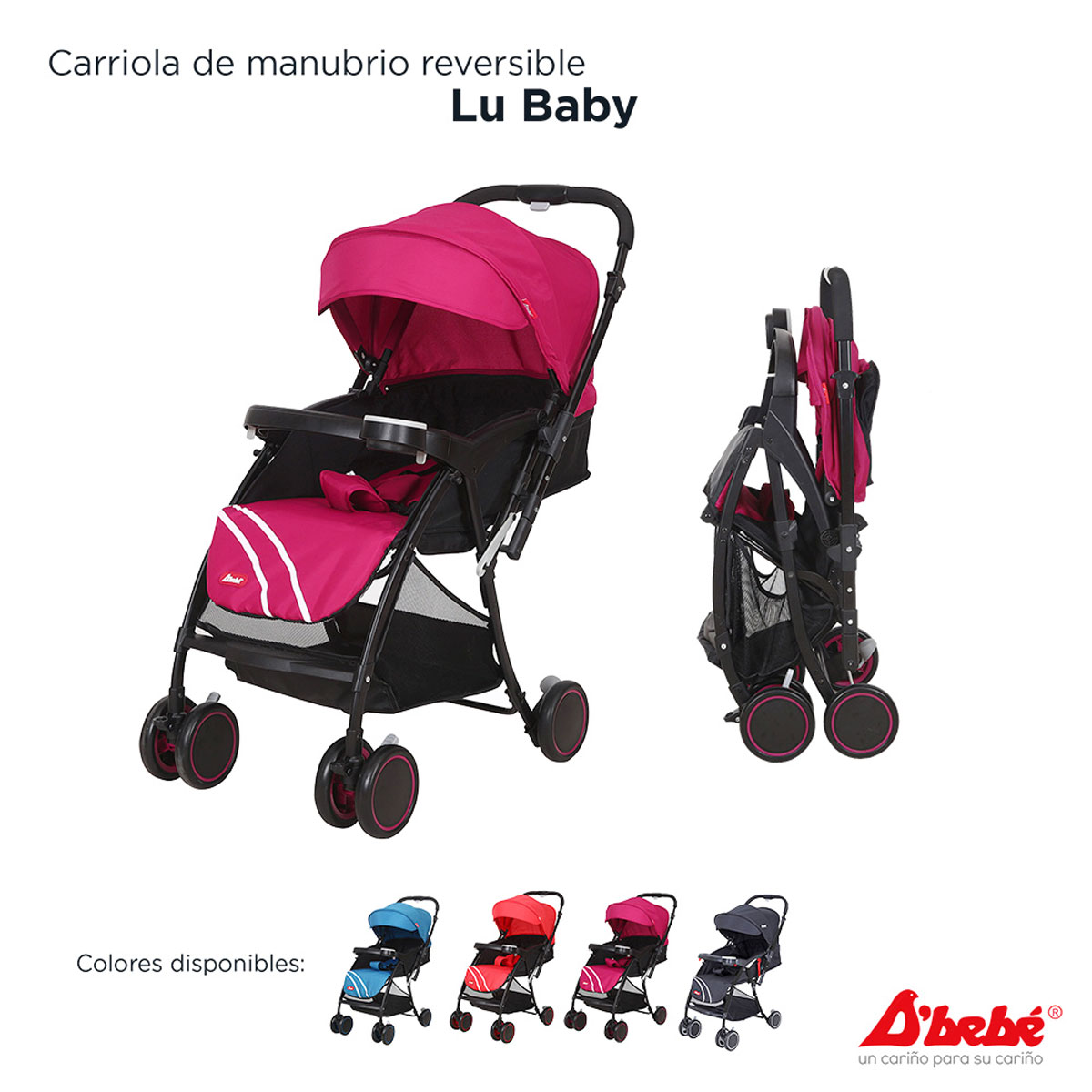 Foto 3 pulgar | Carriola D Bebe Lu Baby Reversible Camita