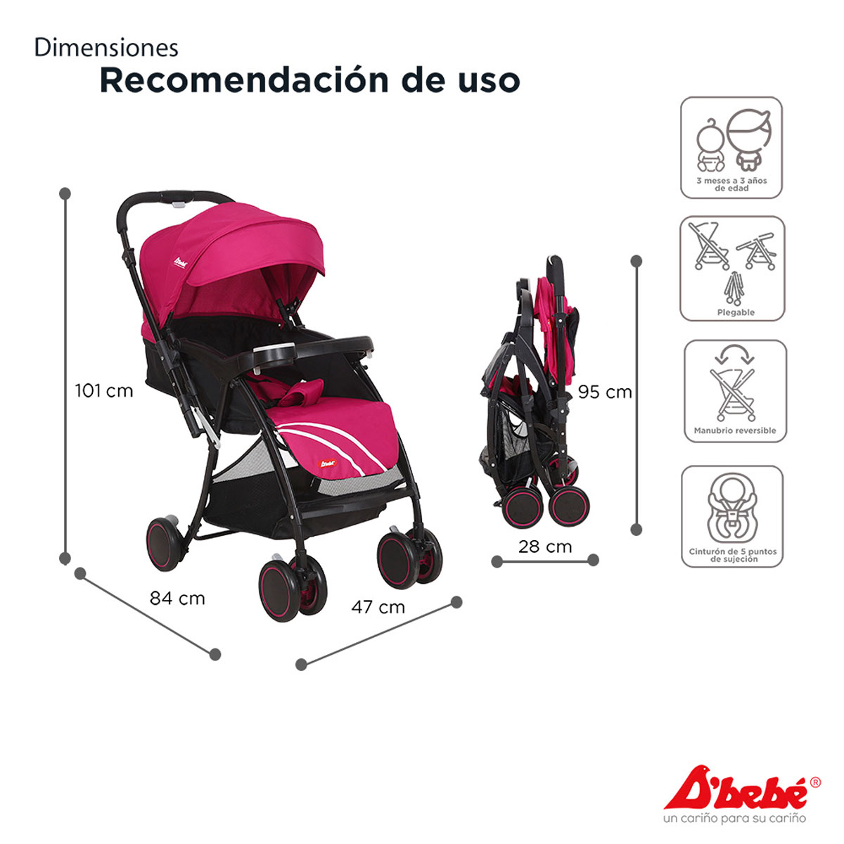 Foto 5 pulgar | Carriola D Bebe Lu Baby Reversible Camita