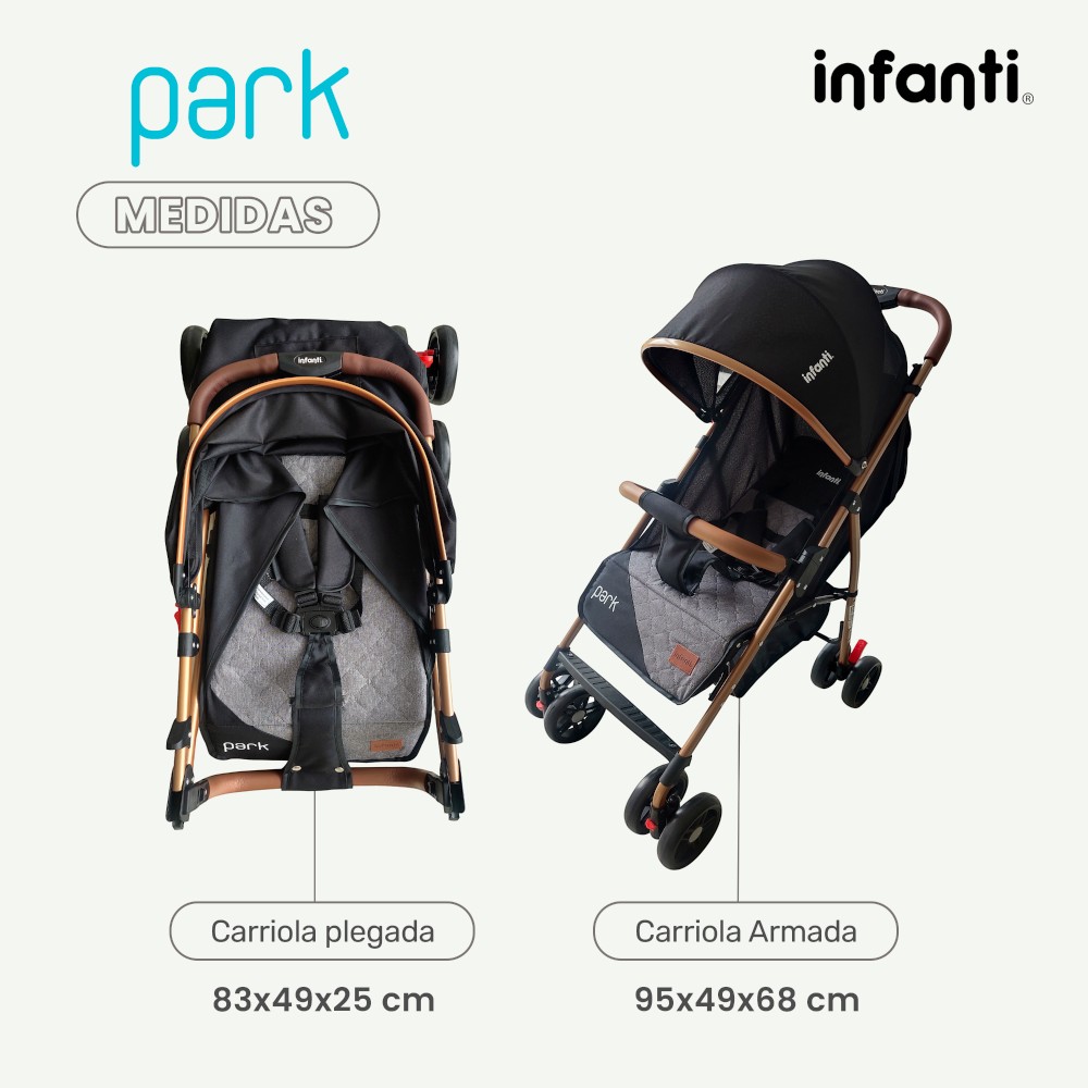 Foto 7 pulgar | Carriola Park Infanti Ligera Y Plegable Negra