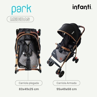 Foto 6 | Carriola Park Infanti Ligera Y Plegable Negra