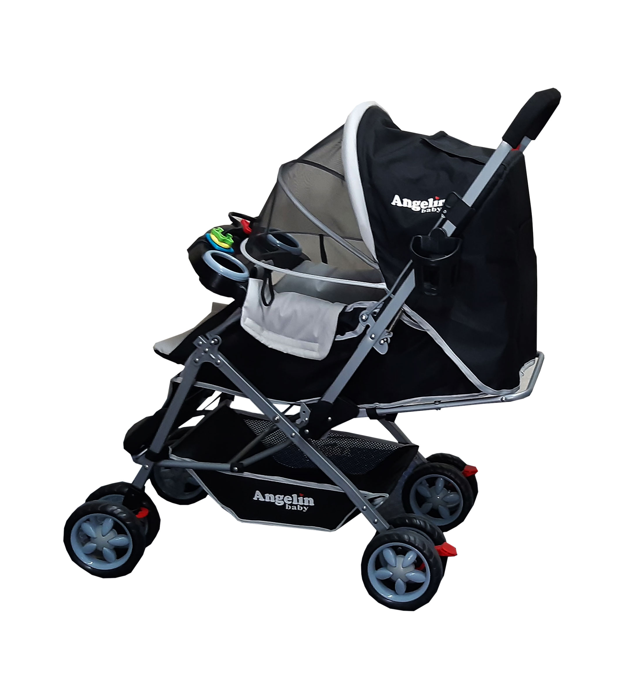 Carriola Angelin Baby Asa Reversible Gris con Negro