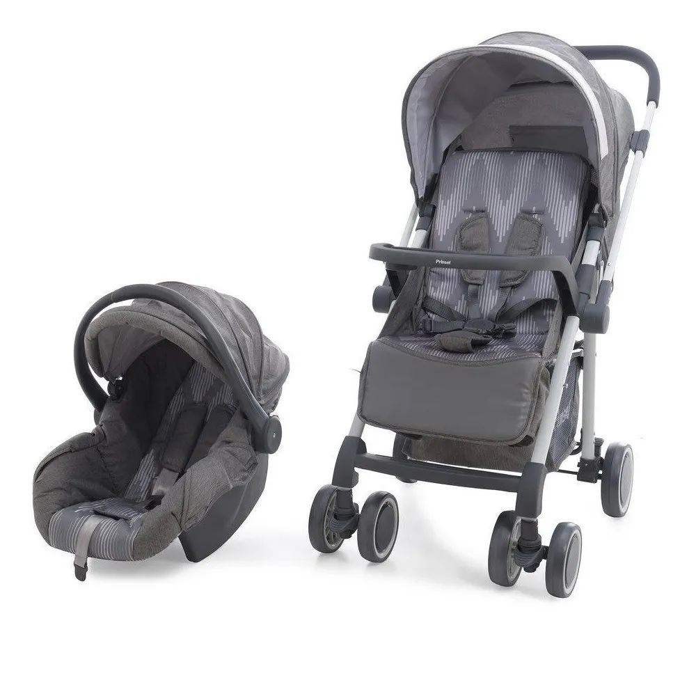 Carriola y Portabebé Prinsel PRIN-80777 color Gris Reversible