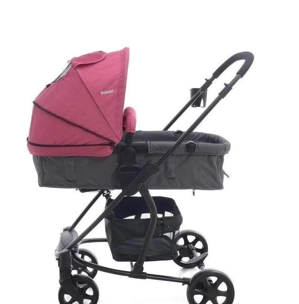 Carriola De Paseo Travel System Prinsel Prima Ts Rosa Con Chasis Color Negro $8,123