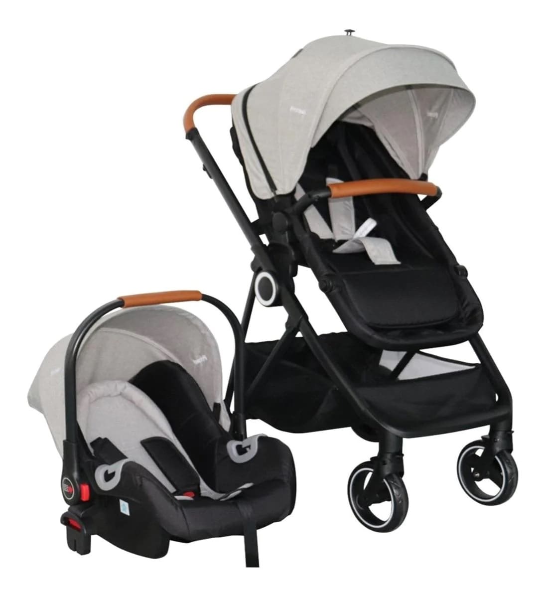 Carriola y Portabebé Prinsel PRIN-5284 color Gris $8,514