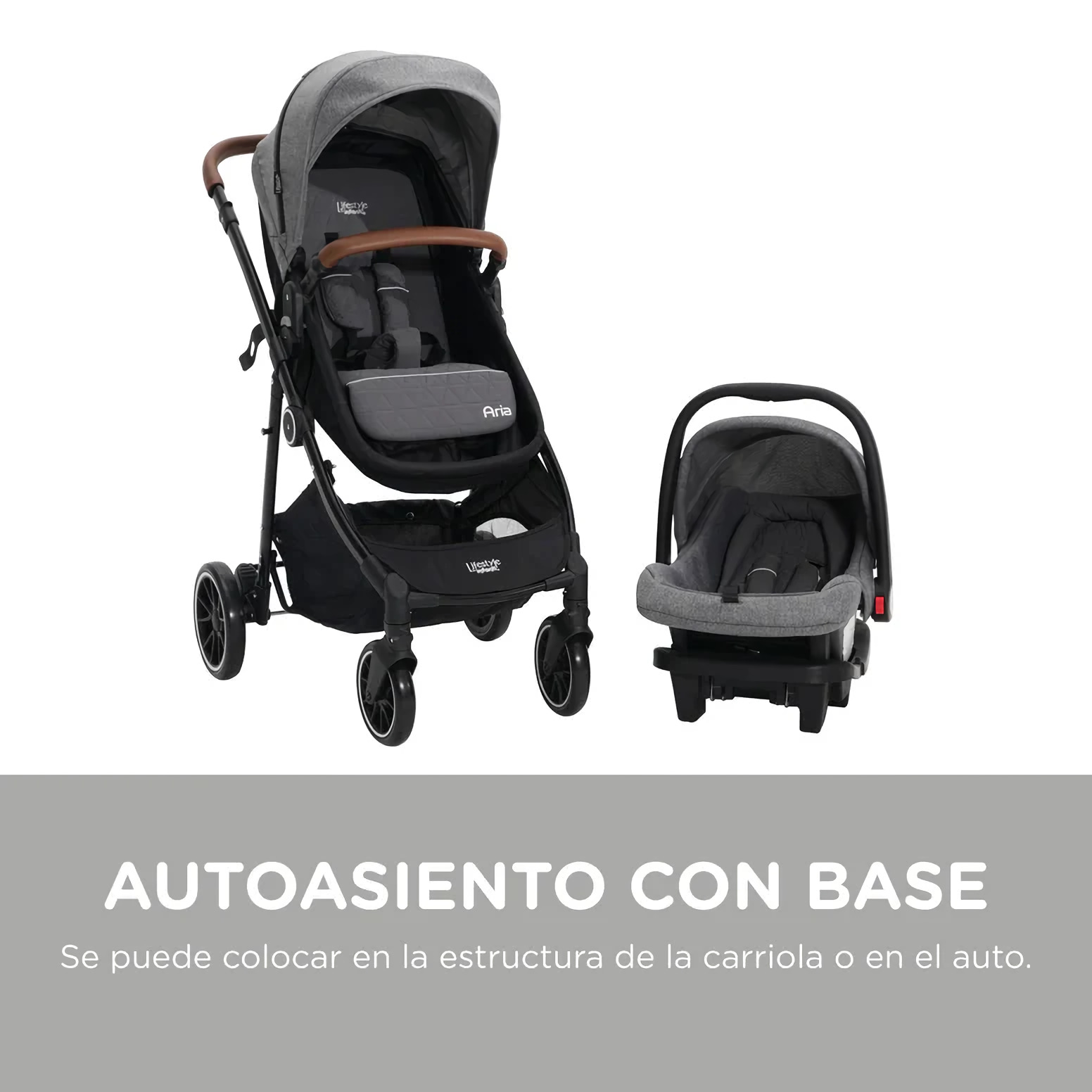 Foto 8 | Lifestyle By Infanti Carriola Sistema de Viaje Aria Asiento Reversible con Portabebé Color Gris
