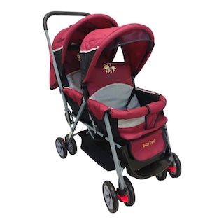 Foto 1 | Carriola Gemelar Babytek Plegable P-F Roja