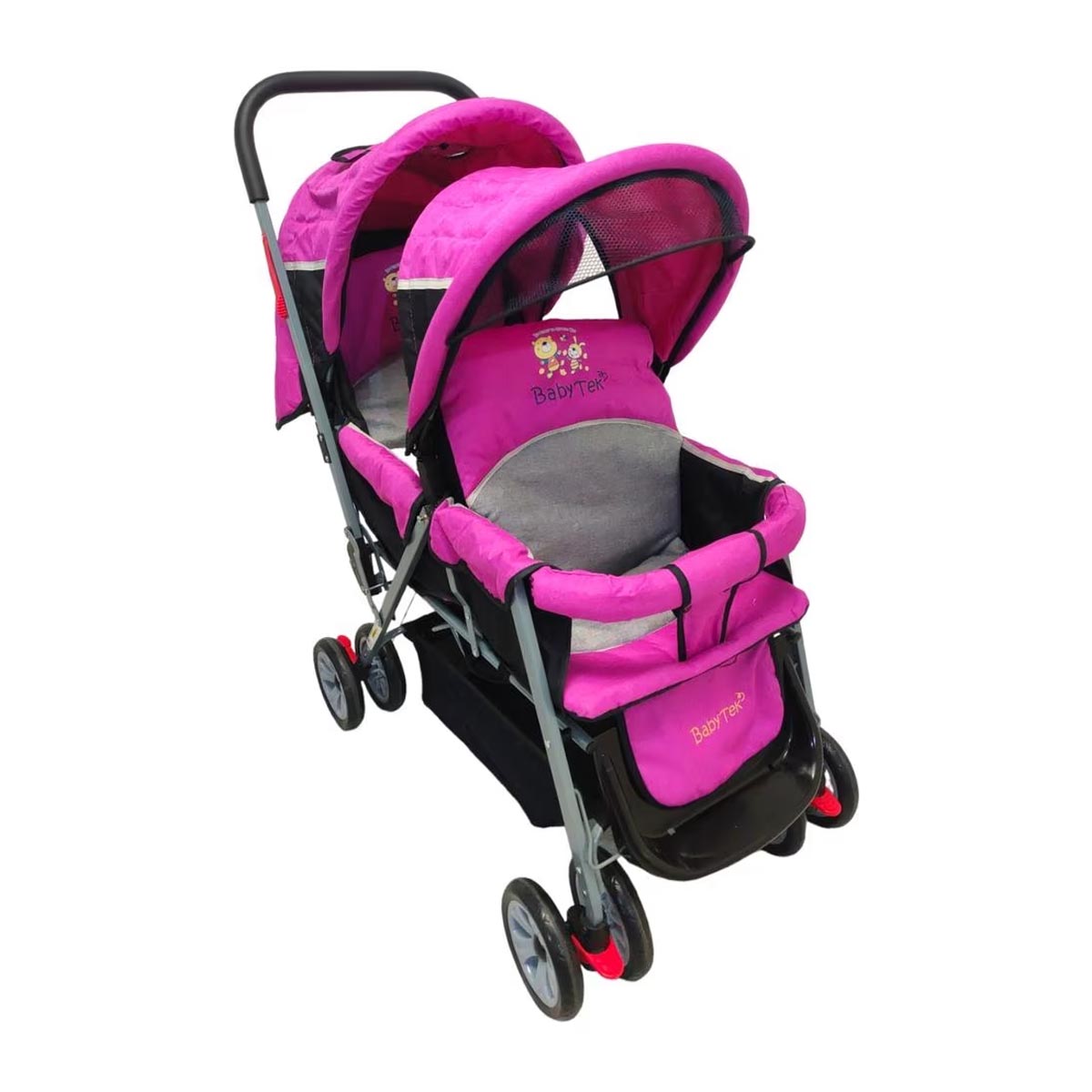 Carriola Gemelar Baby Tek Rosa Plegable