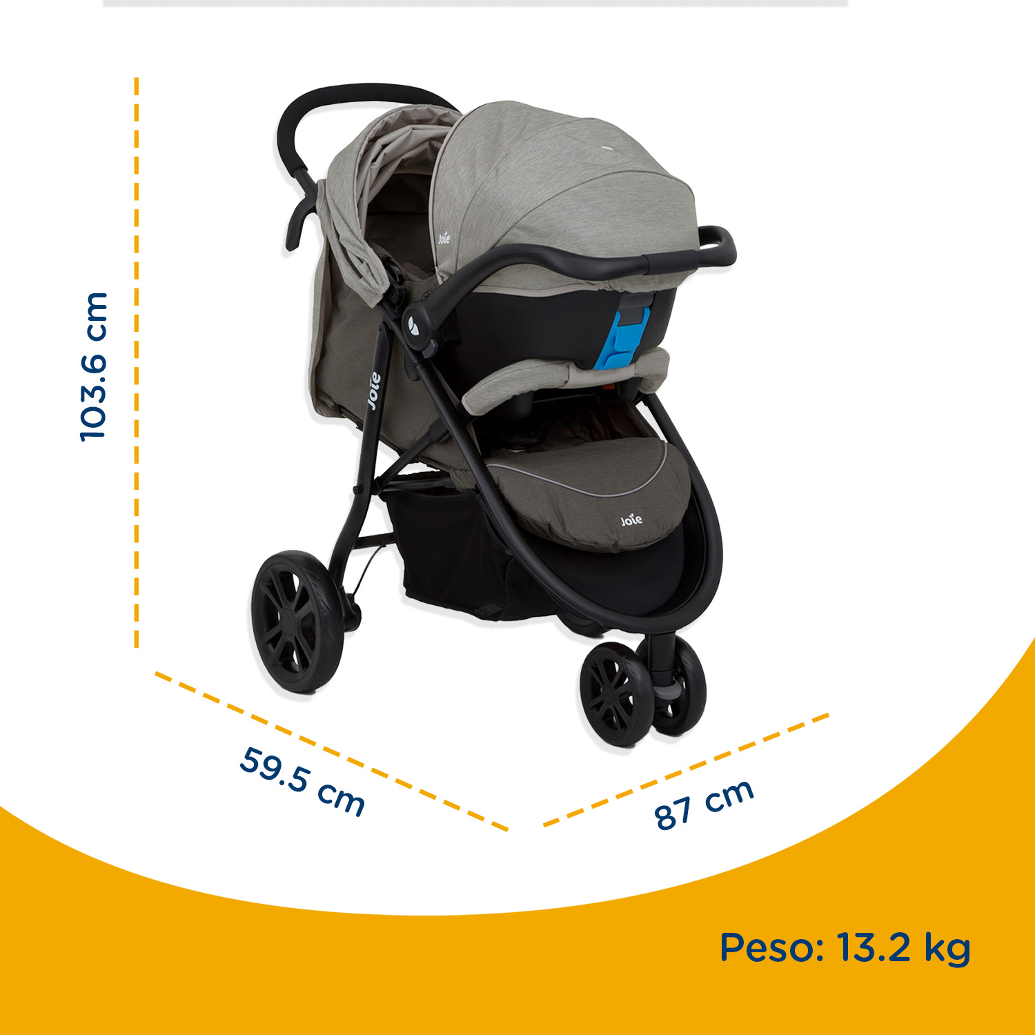 Foto 5 | Carriola Bebé Joie Litetrax 4 Carriola De Bastón Plegable color Negro