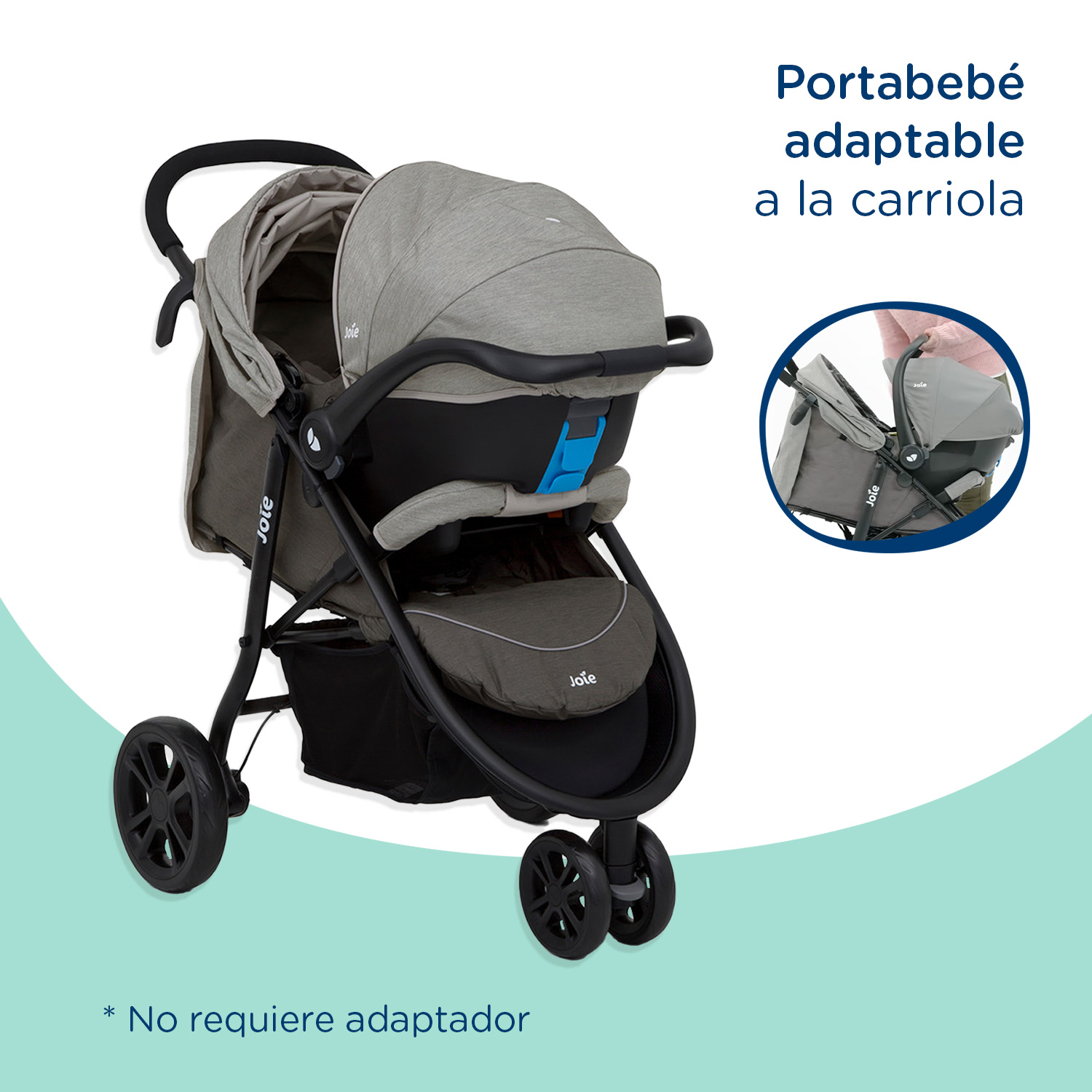 Foto 6 | Carriola Bebé Joie Litetrax 4 Carriola De Bastón Plegable color Negro