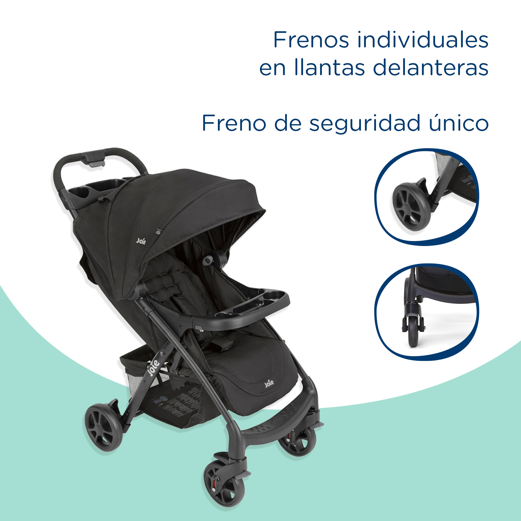 Foto 5 | Carriola para Bebé Joie Muze Plegable Dark Pewter Negra