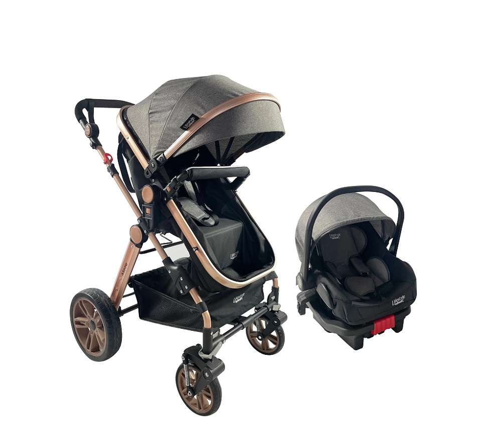 Foto 1 | Carriola con Asiento para Auto Infanti color Negro 2 Piezas