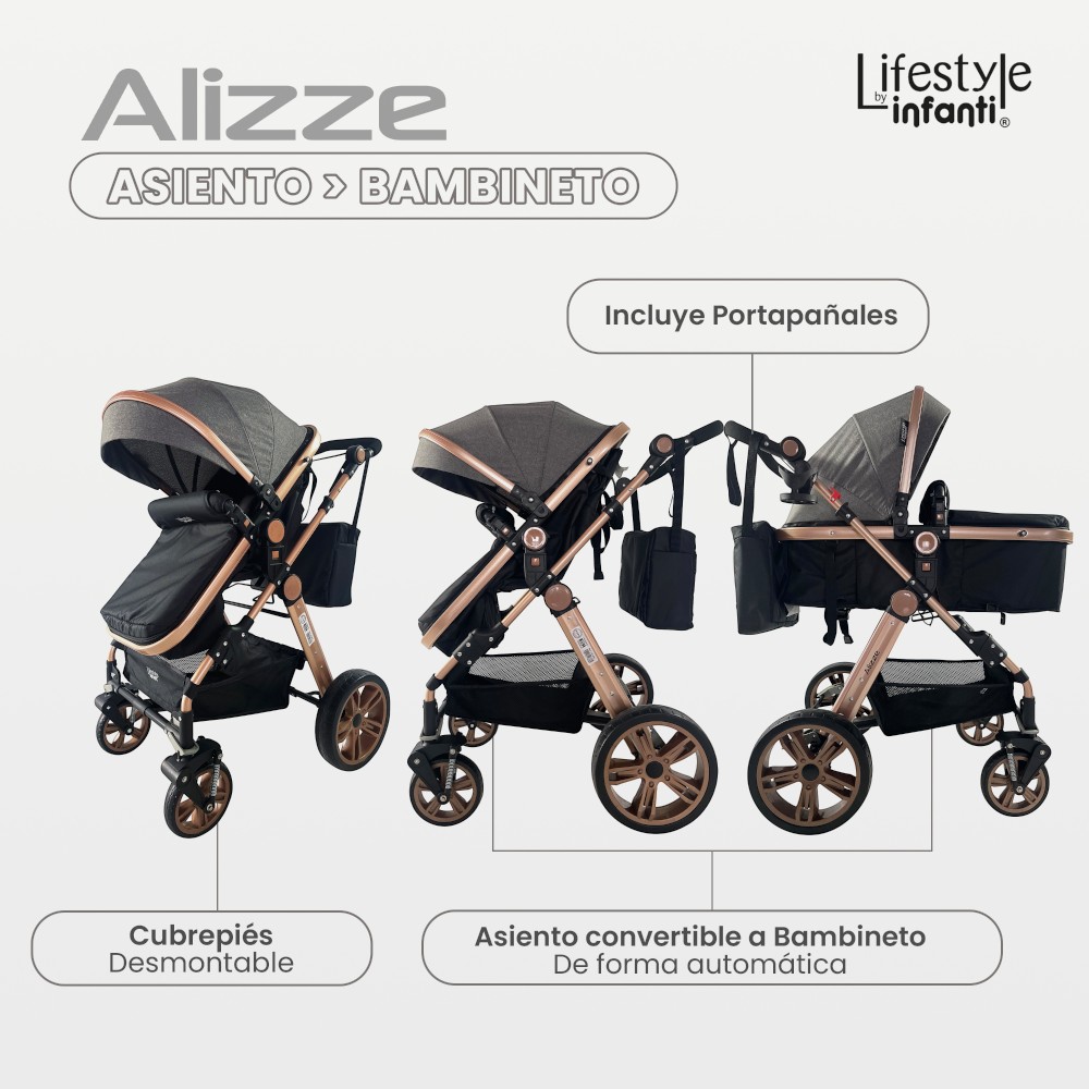 Foto 4 | Lifestyle By Infanti Carriola Sistema de Viaje Alizze Asiento Reversible con Portabebé Color Gris