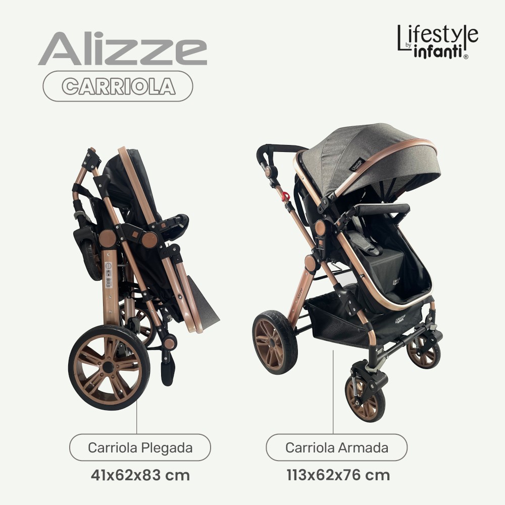 Foto 7 pulgar | Lifestyle By Infanti Carriola Sistema de Viaje Alizze Asiento Reversible con Portabebé Color Gris