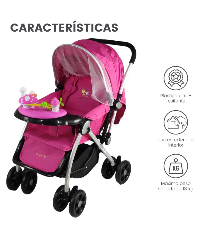 Foto 4 pulgar | Carriola Baby Tek H-D-ROSA color Rosa