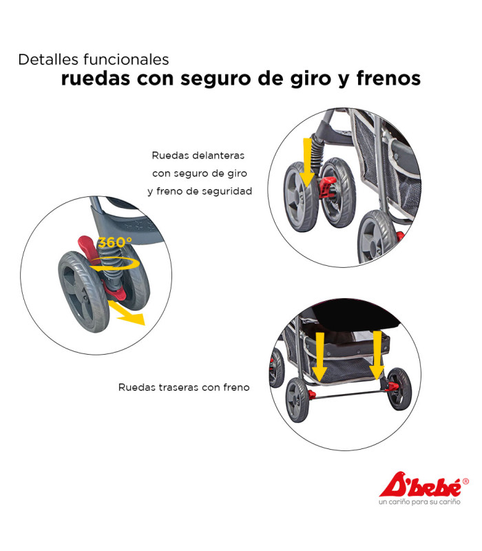 Foto 5 | Carriola D´Bebé Travel System Reversible color Gris