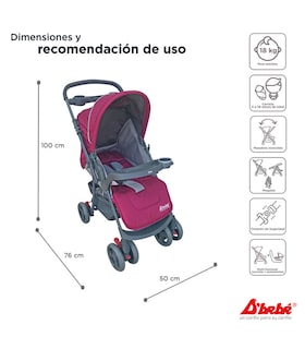 Foto 4 | Carriola Travel System D´Bebé Reversible color Rosa