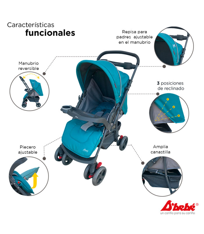 Foto 3 pulgar | Carriola D´Bebé Travel System color Verde