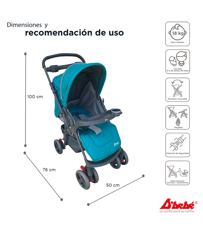 Foto 5 pulgar | Carriola D´Bebé Travel System color Verde