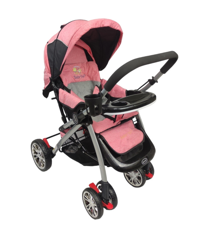 Foto 6 pulgar | Carriola Reversible BABY TEK S-A-PINK color Rosa con Tablero Reclinado Frenos Portavaso