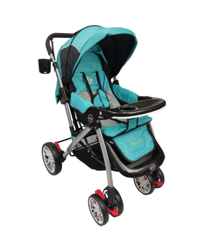 Carriola Reversible BABY TEK S-A-BLUE color Azul con Tablero Reclinado Frenos Portavaso