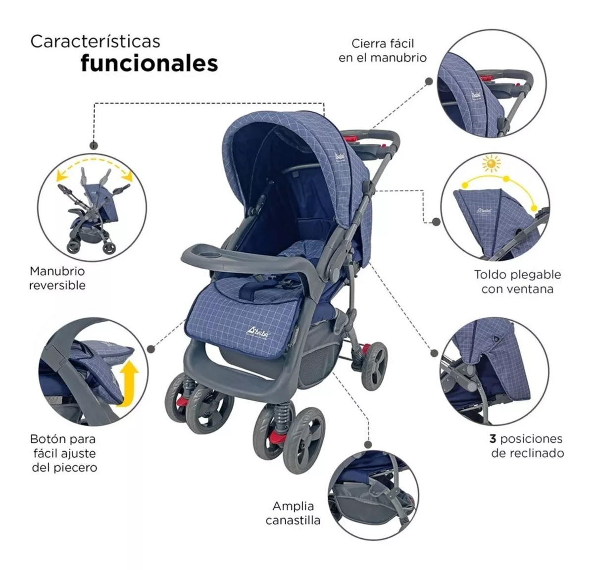 Foto 4 pulgar | Carriola Travel System D'bebé Aventura color Azul