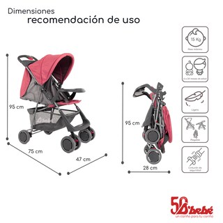Foto 5 | Carriola D' bebé Citi Rosa