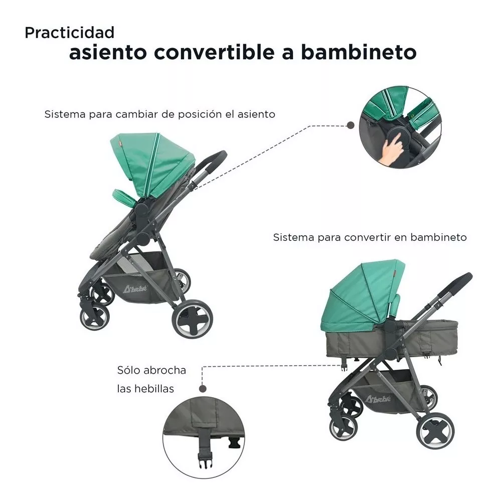 Foto 6 pulgar | Carriola D'bebé Travel System Queen color Verde