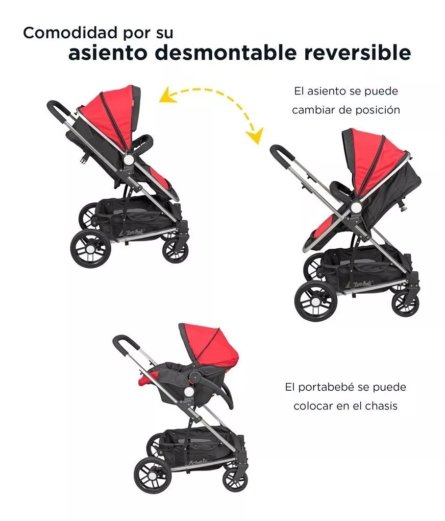 Foto 4 | Carriola D'bebé Travel System Crown color Rojo