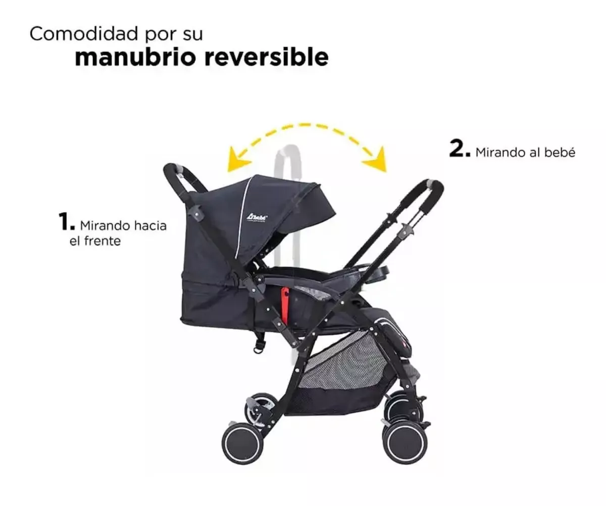 Foto 4 pulgar | Carriola D'bebé Reversible Lu Baby color Negro