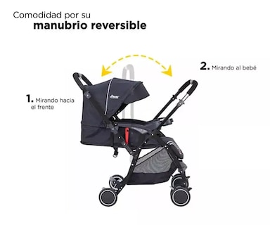 Foto 3 | Carriola D'bebé Reversible Lu Baby color Negro