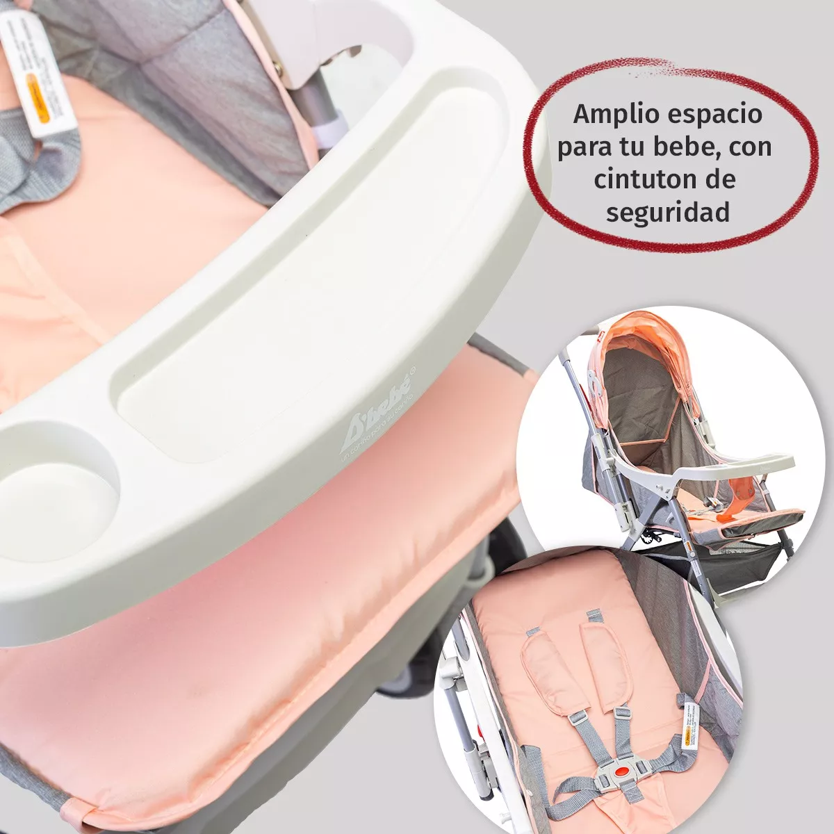 Foto 4 pulgar | Carriola Reversible D'bebé Baby Bm color Rosa