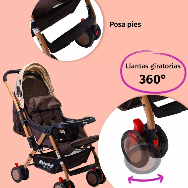 Foto 5 pulgar | Carriola Reversible D'bebé Baby Bm color Beige