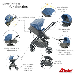 Foto 2 | Carriola D'bebé Travel System Queen color Azul