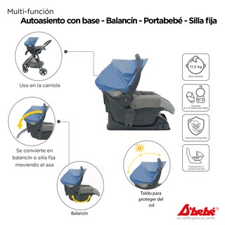 Foto 6 | Carriola D'bebé Travel System Queen color Azul
