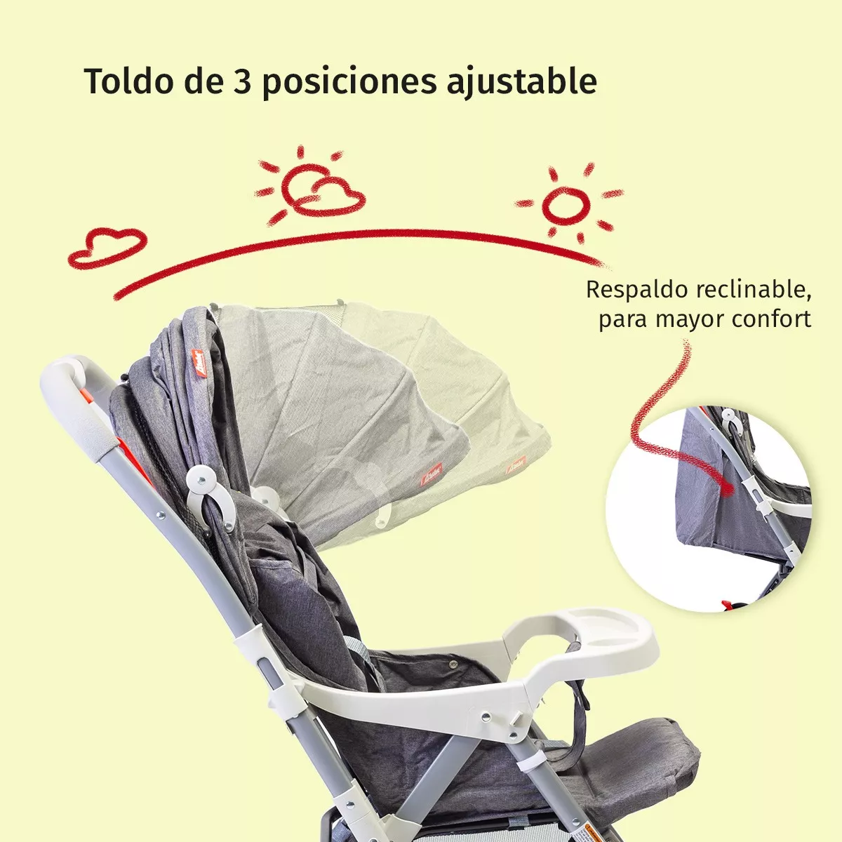 Foto 2 | Carriola Reversible D'bebé  Baby Bm color Gris