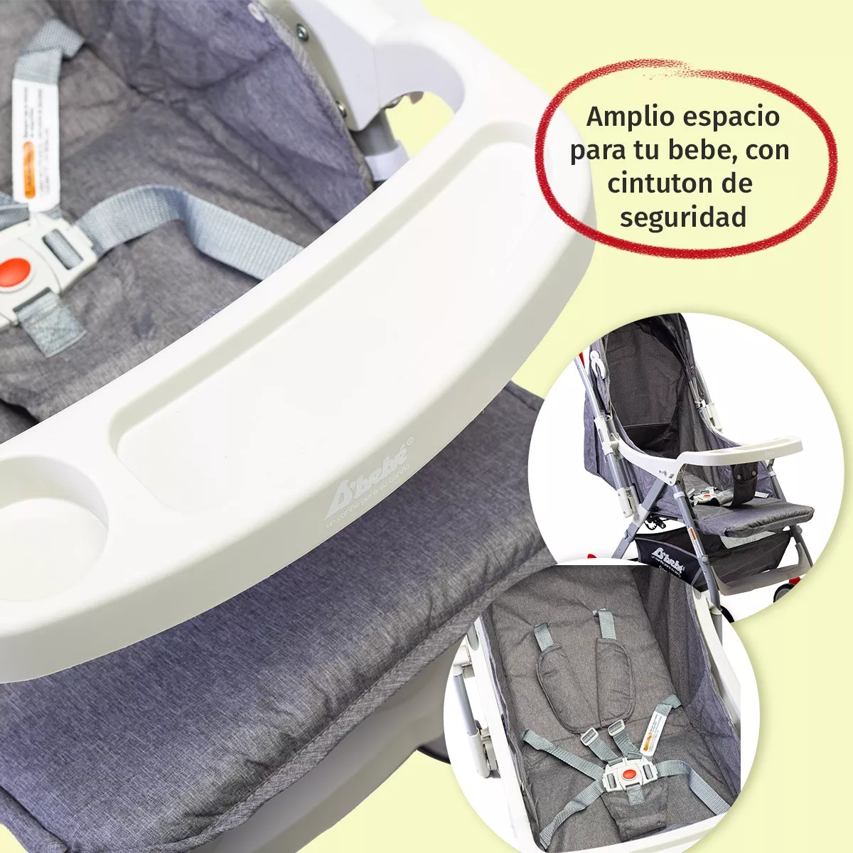 Foto 4 pulgar | Carriola Reversible D'bebé  Baby Bm color Gris