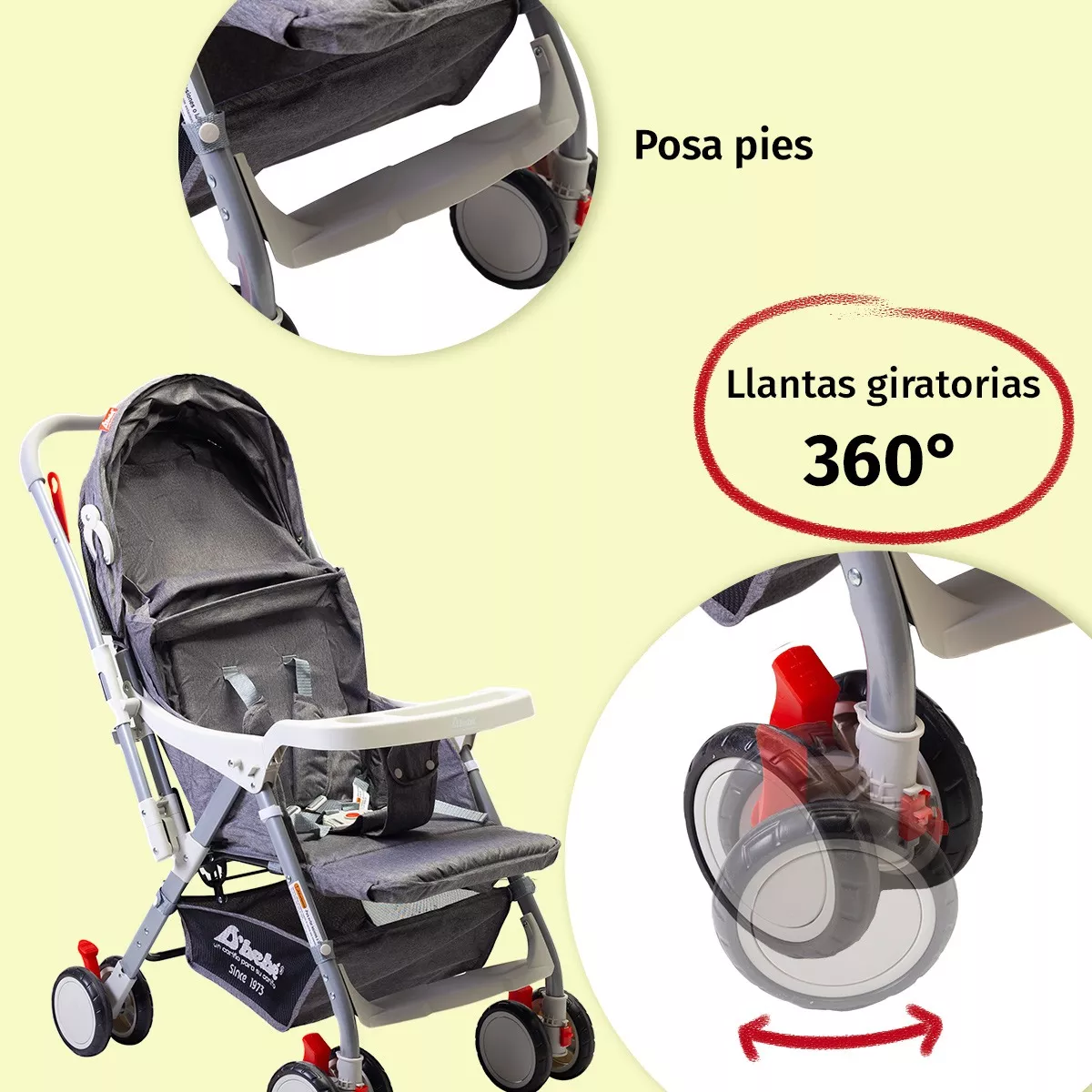 Foto 5 pulgar | Carriola Reversible D'bebé  Baby Bm color Gris