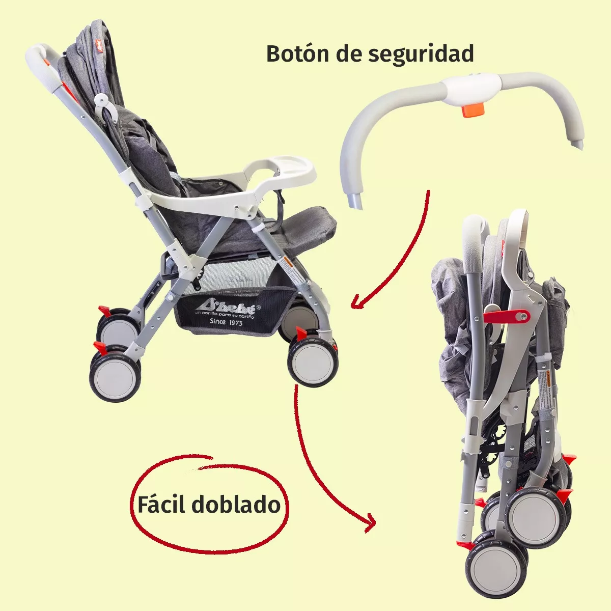 Foto 6 pulgar | Carriola Reversible D'bebé  Baby Bm color Gris