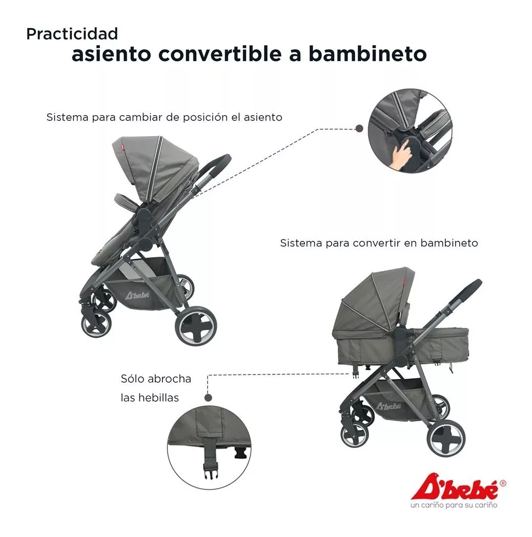 Foto 5 pulgar | Carriola D'bebé Travel System Queen color Gris