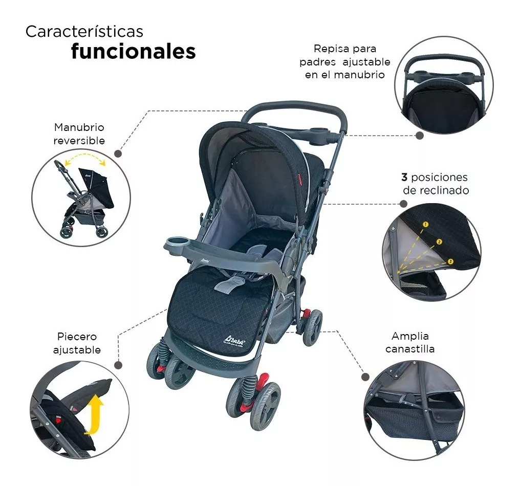 Foto 3 pulgar | Carriola D'bebé Travel System Star Baby color Negro