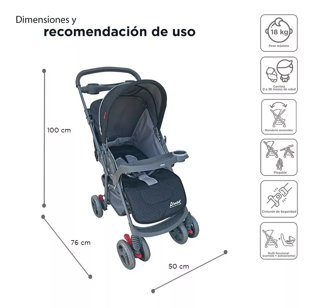 Foto 7 pulgar | Carriola D'bebé Travel System Star Baby color Negro