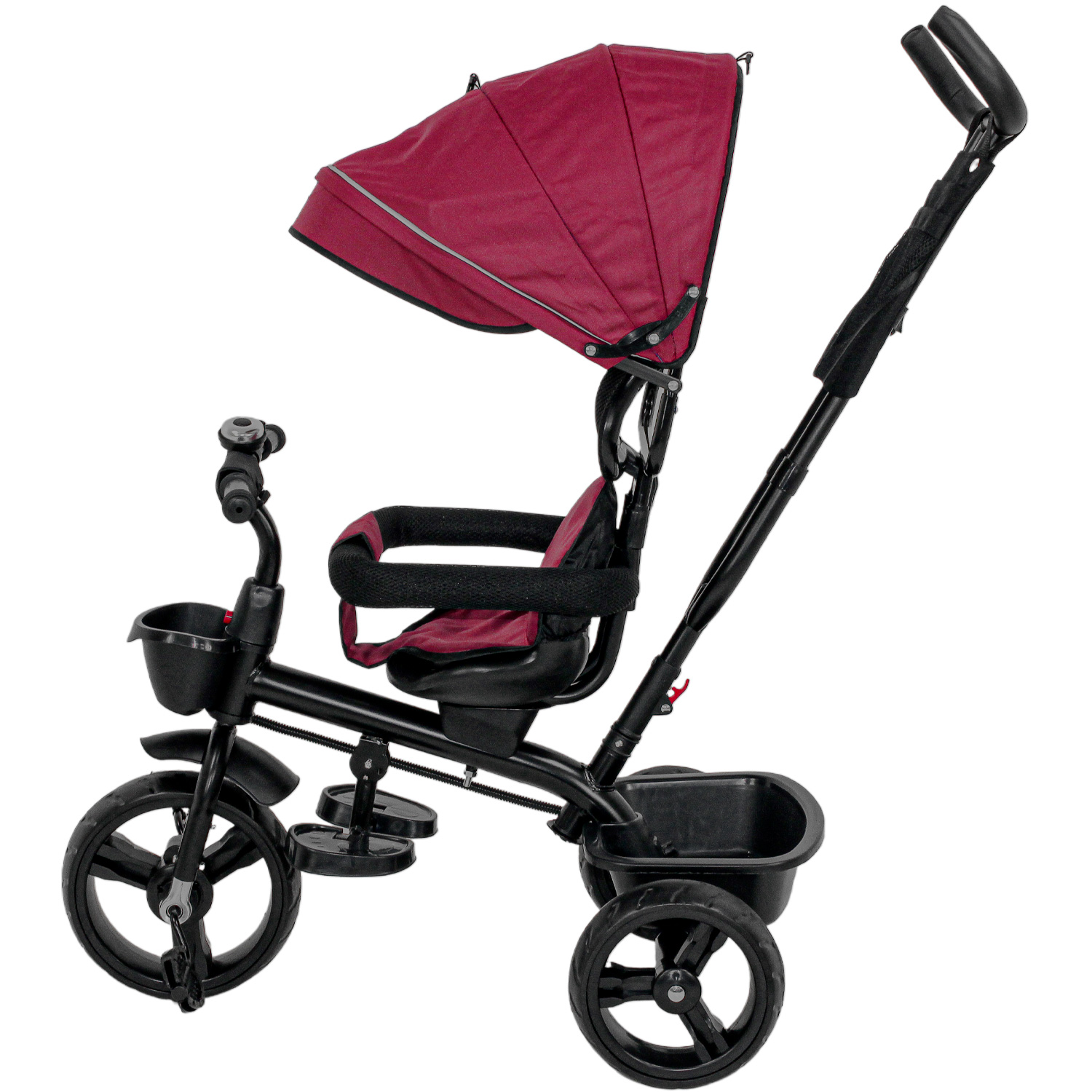 Foto 2 pulgar | Triciclo/Bicicleta/Carriola Little Monkey mkz-Tricininovin color Vino para Bebés de 2-6 Años